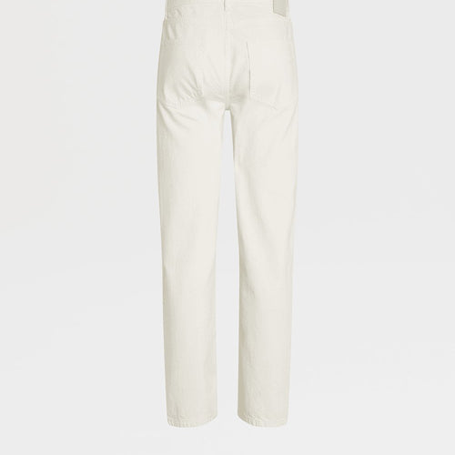 Load image into Gallery viewer, ZEGNA WHITE STONE-WASHED COTTON ROCCIA JEANS
