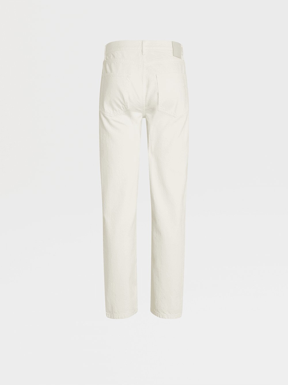 ZEGNA WHITE STONE-WASHED COTTON ROCCIA JEANS