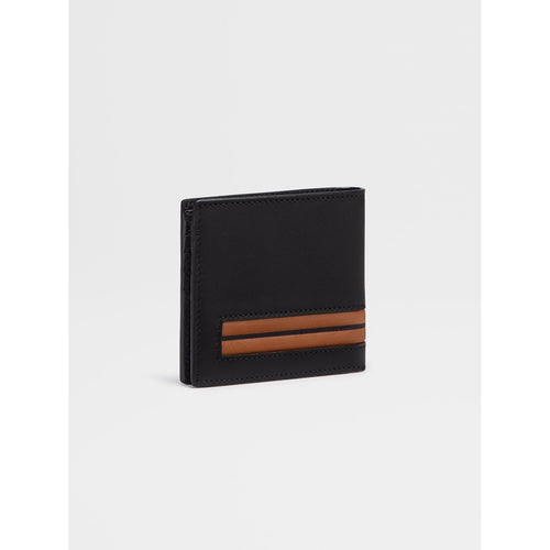 Load image into Gallery viewer, ZEGNA Black Smooth Leather Billfold 8cc Wallet
