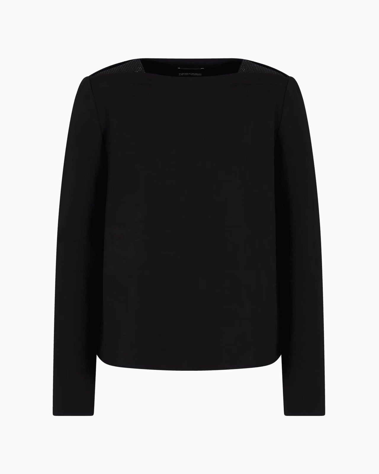 EMPORIO ARMANI Interlock jersey sweatshirt with micro-stud inserts