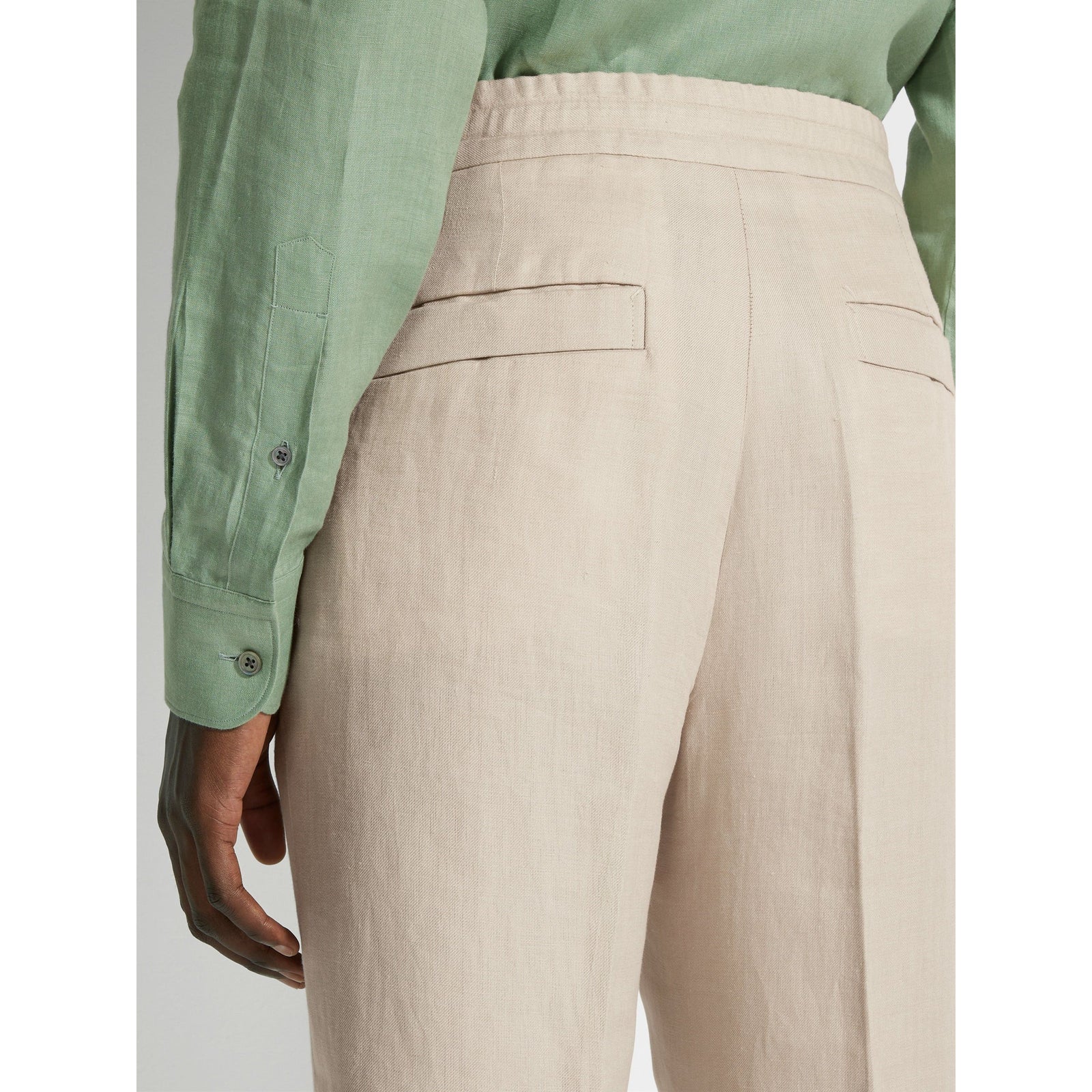 ZEGNA LIGHT BEIGE OASI LINO PANTS