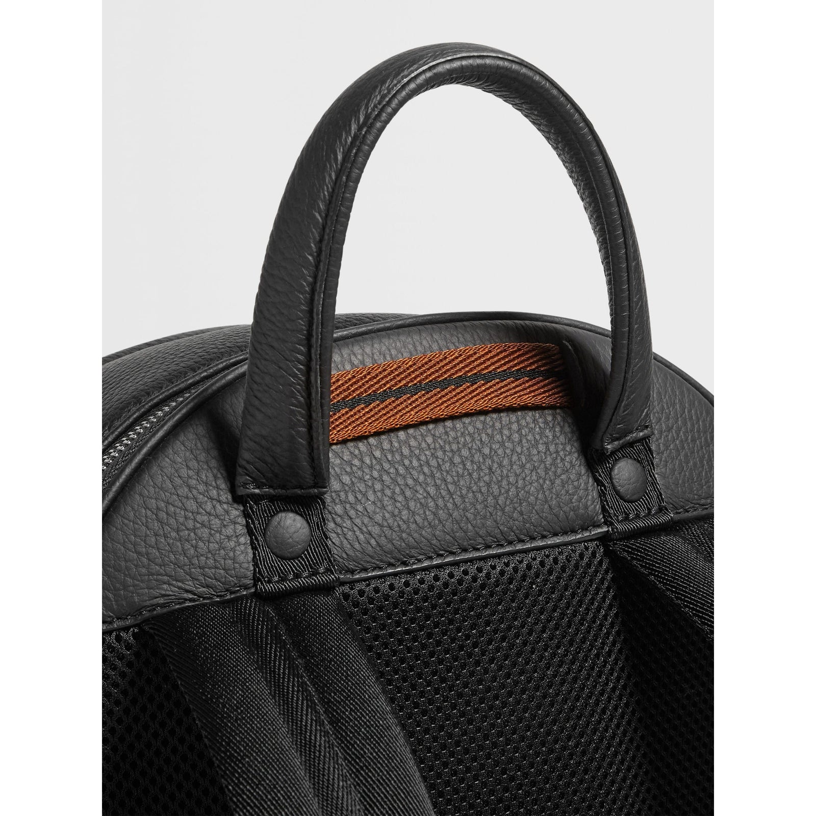 ZEGNA BLACK DEERSKIN HOODIE BACKPACK