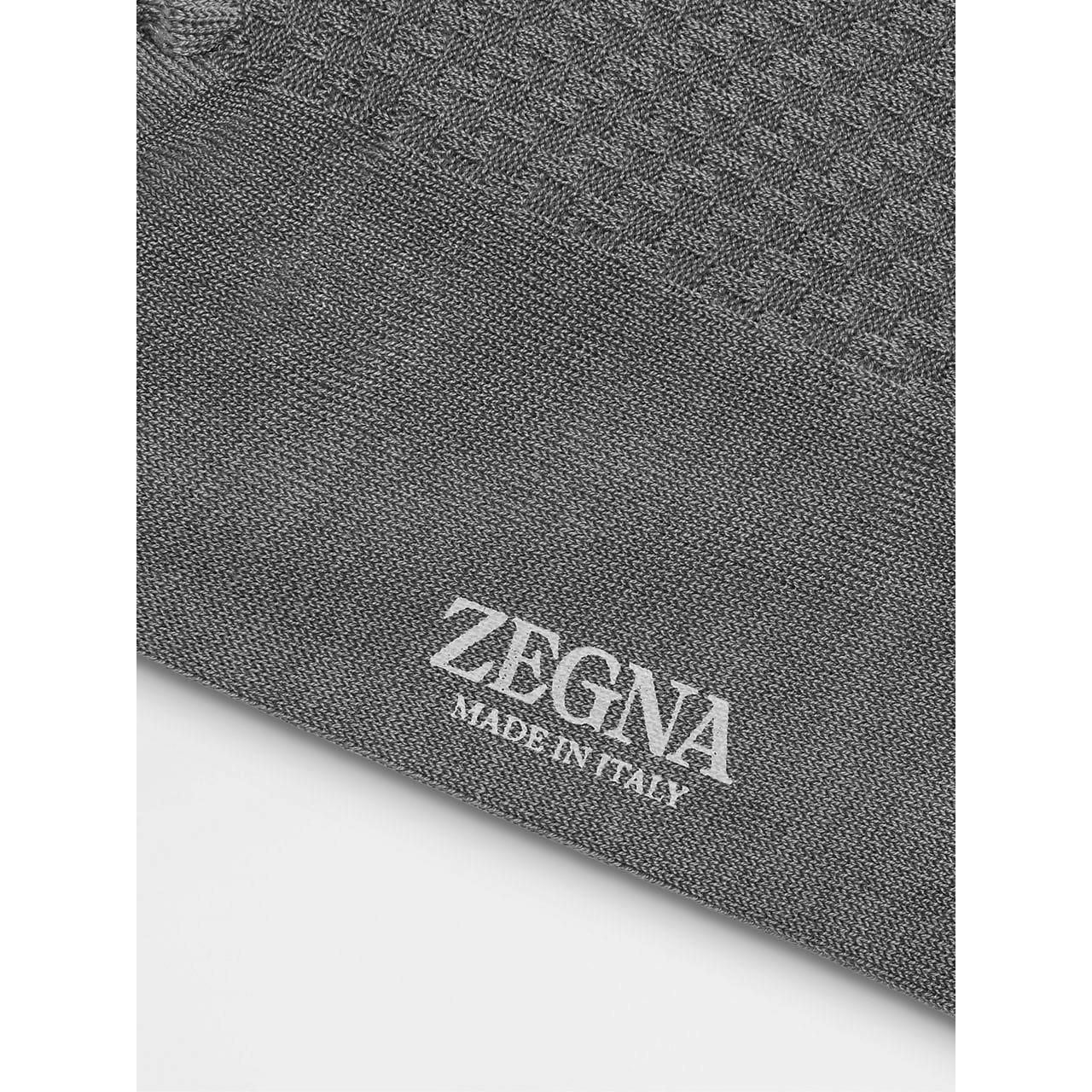 ZEGNA GREY COTTON BLEND SOCKS