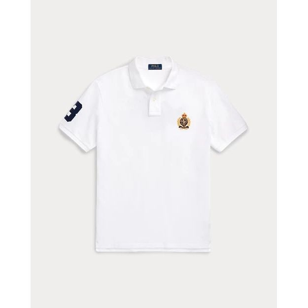 POLO RALPH LAUREN CUSTOM SLIM TRIPLE-PONY MESH POLO SHIRT - Yooto