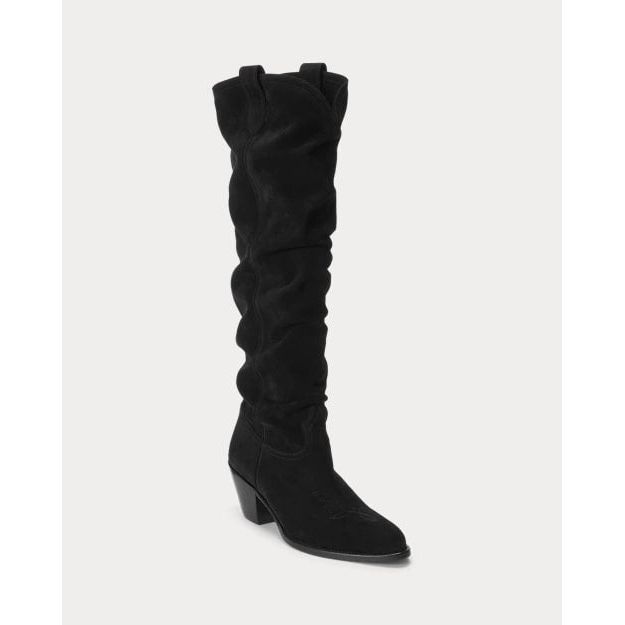 RALPH LAUREN Suede Tall Western Boot