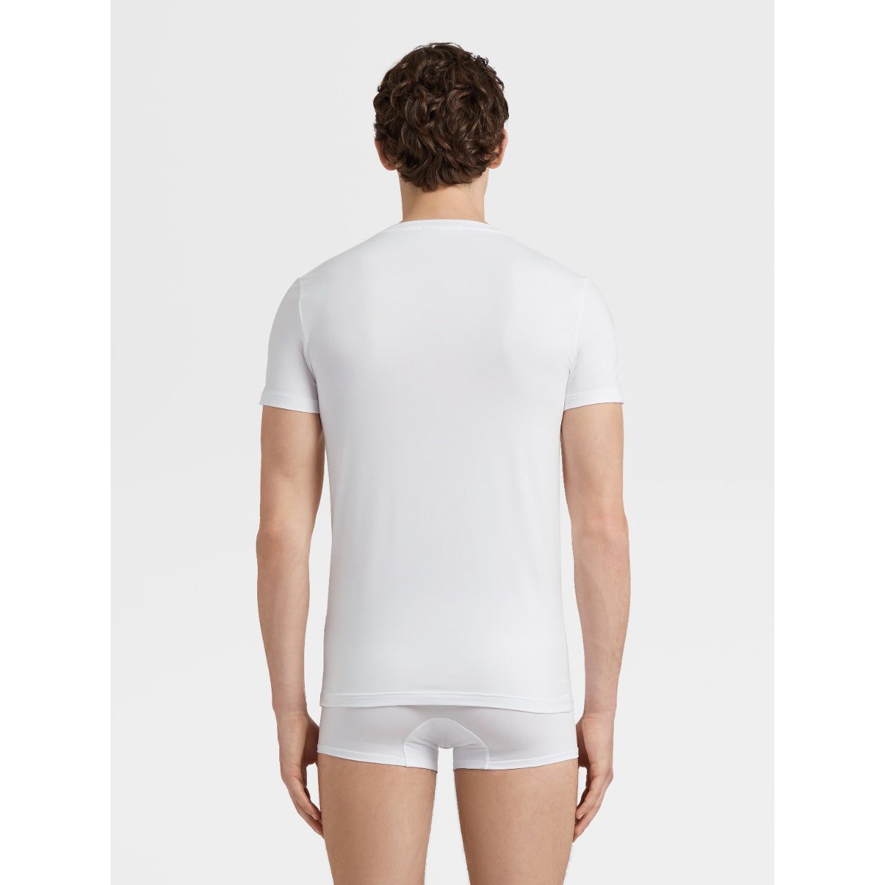 ZEGNA White Stretch Cotton T-Shirt