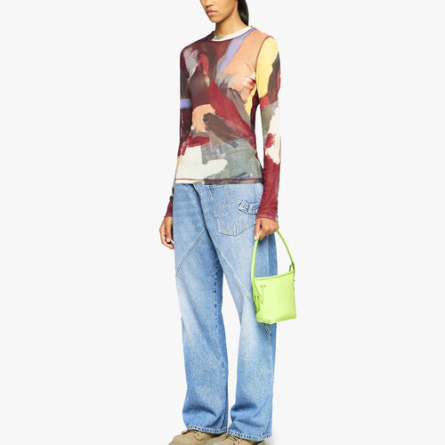 Load image into Gallery viewer, JW Anderson &#39;ABSTRACT&#39; PRINT - SHEER LONG SLEEVE TOP
