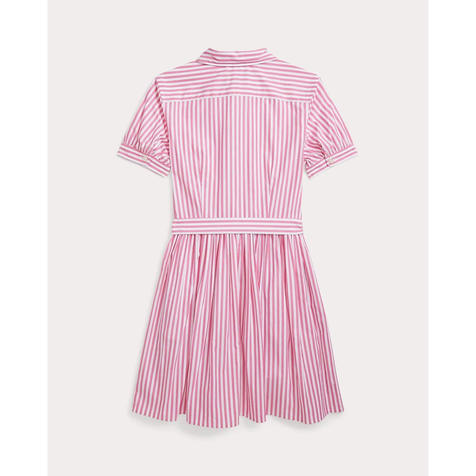 POLO RALPH LAUREN STRIPED BELTED COTTON POPLIN SHIRTDRESS - Yooto