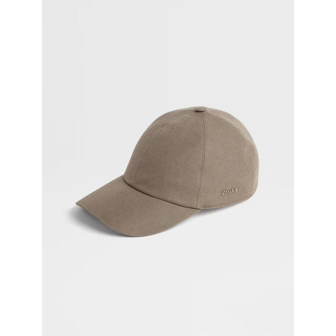 ZEGNA LIGHT BROWN OASI LINO BASEBALL CAP