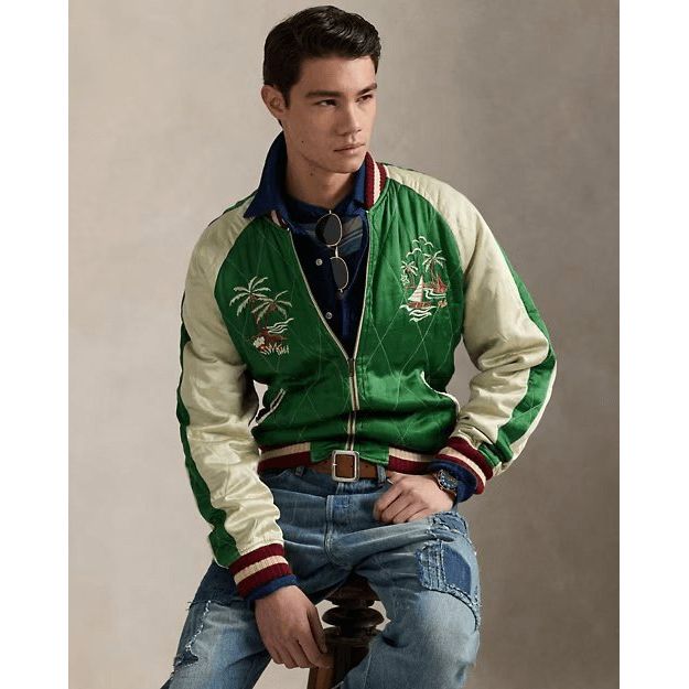 RALPH LAUREN Embroidered Satin Jacket