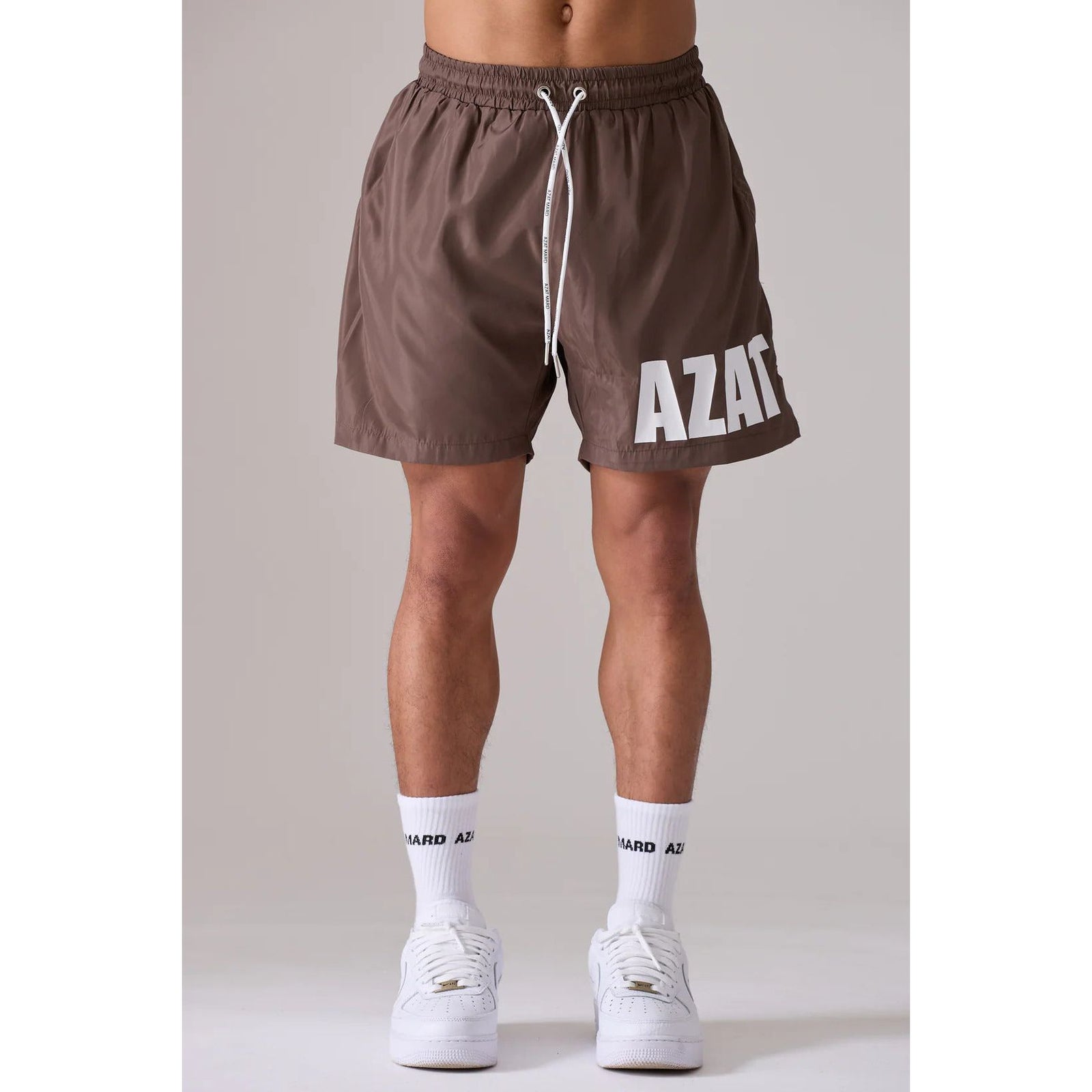 AZAT MARD BLACK/BLACK IMPACT LOGO SWIM SHORTS - Yooto