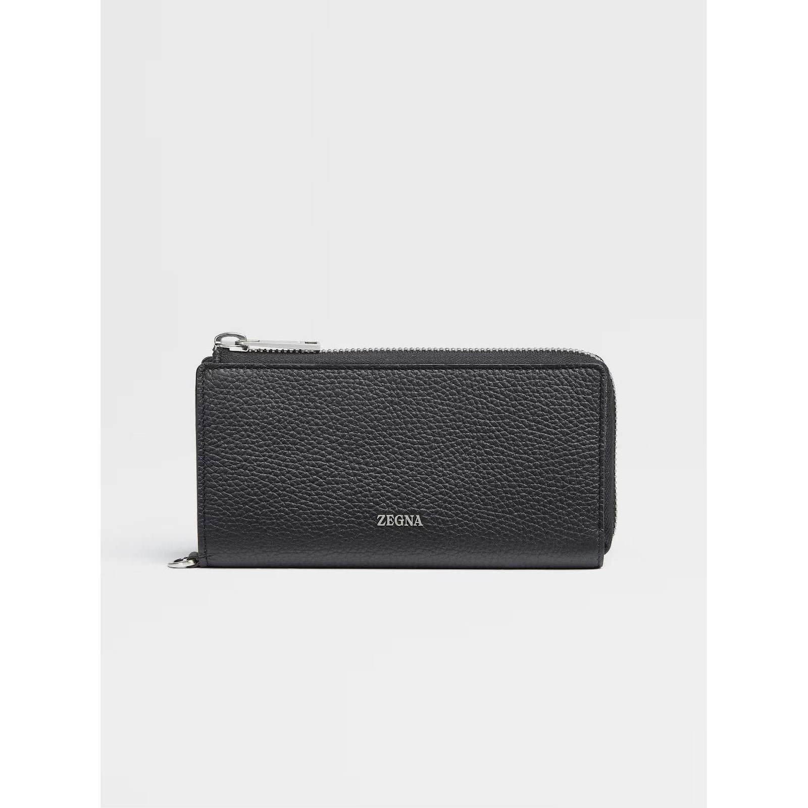 ZEGNA BLACK DEERSKIN CONTINENTAL PHONE WALLET