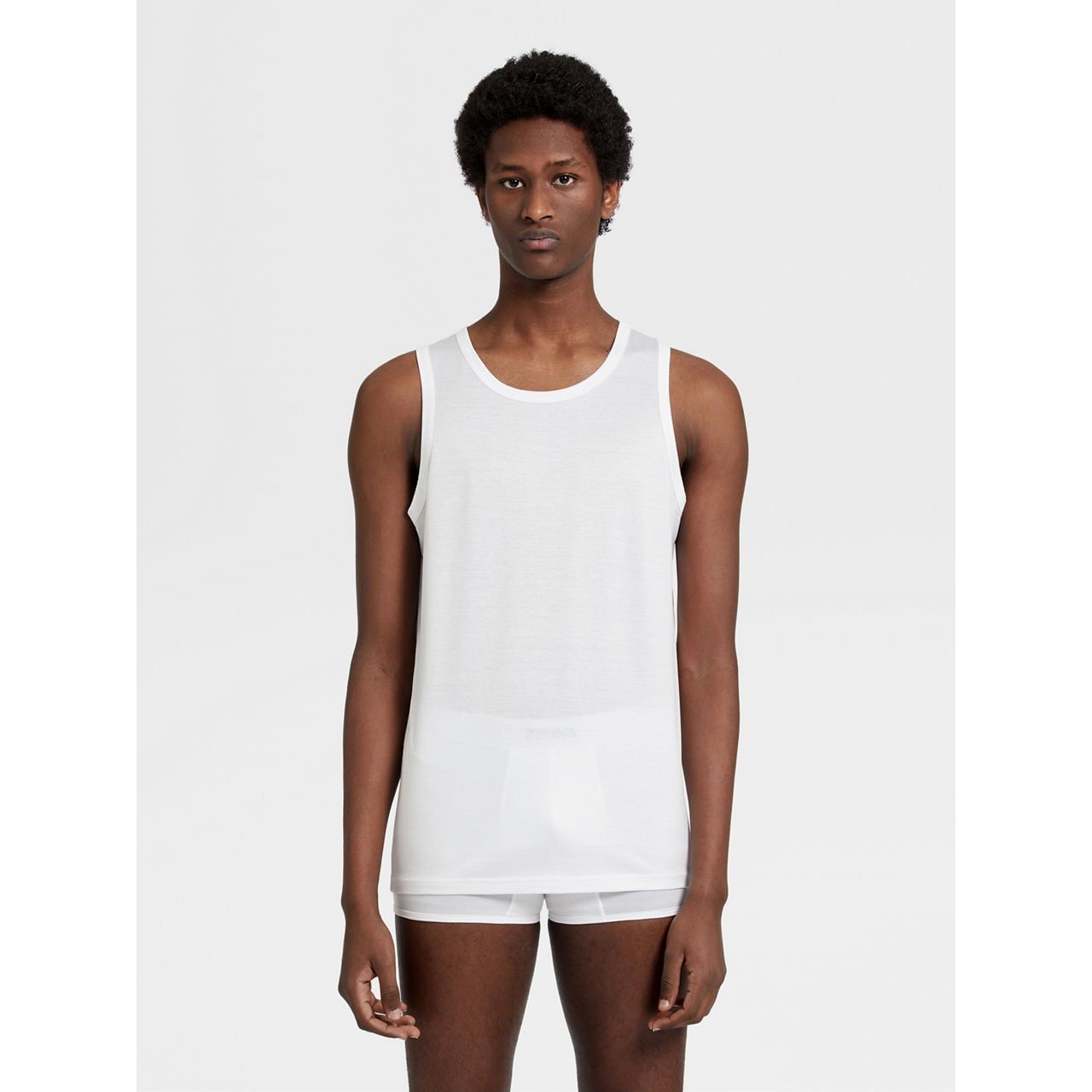 ZEGNA WHITE FILOSCOZIA COTTON TANK