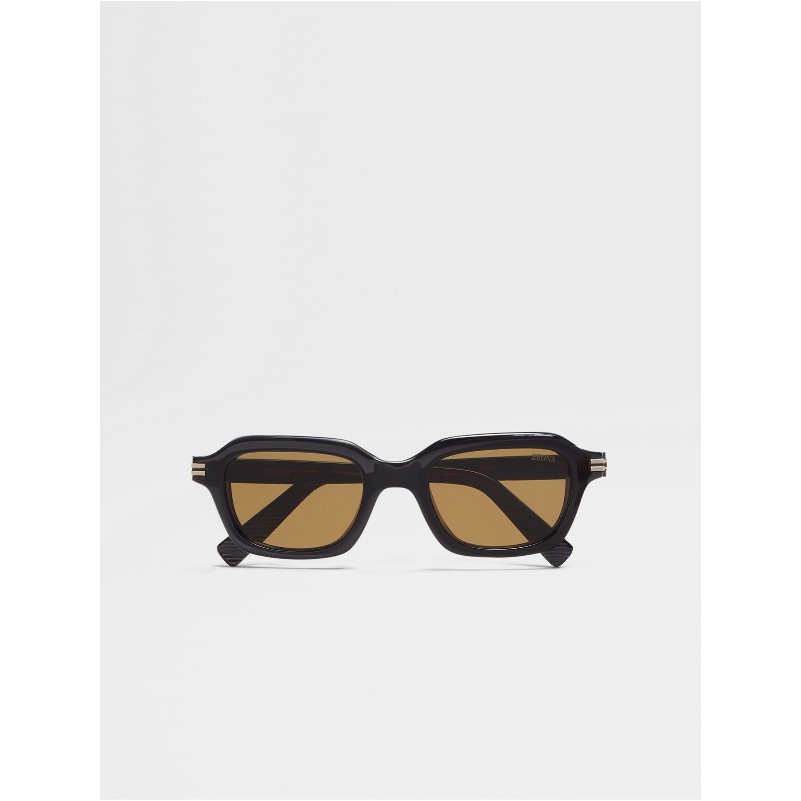 ZEGNA BLACK AND HAVANA ACETATE SUNGLASSES