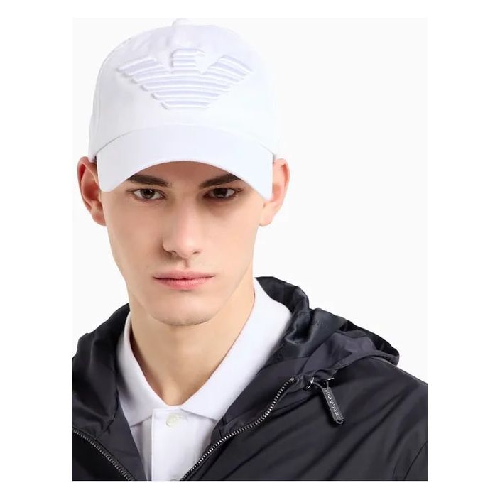 EMPORIO ARMANI BASEBALL CAP WITH EMBROIDERED OVERSIZED EAGLE