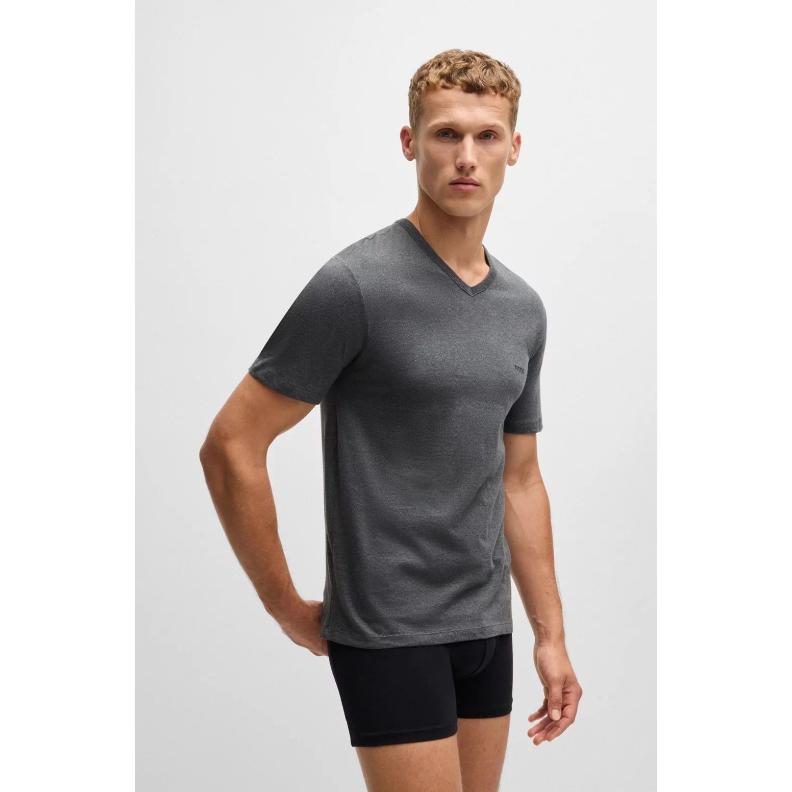 BOSS THREE-PACK OF V-NECK T-SHIRTS IN COTTON JERSEY