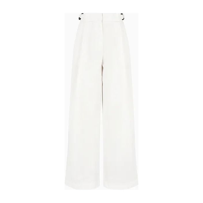 EMPORIO ARMANI HIGH-RISE COTTON-BLEND PALAZZO TROUSERS