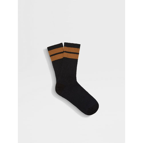 Load image into Gallery viewer, ZEGNA BLACK COTTON BLEND SOCKS
