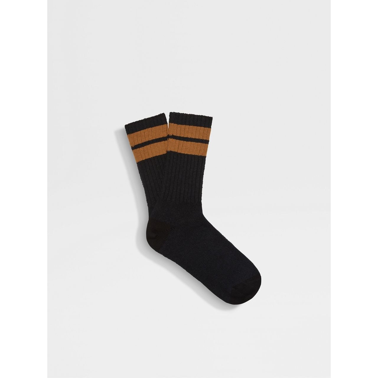 ZEGNA BLACK COTTON BLEND SOCKS