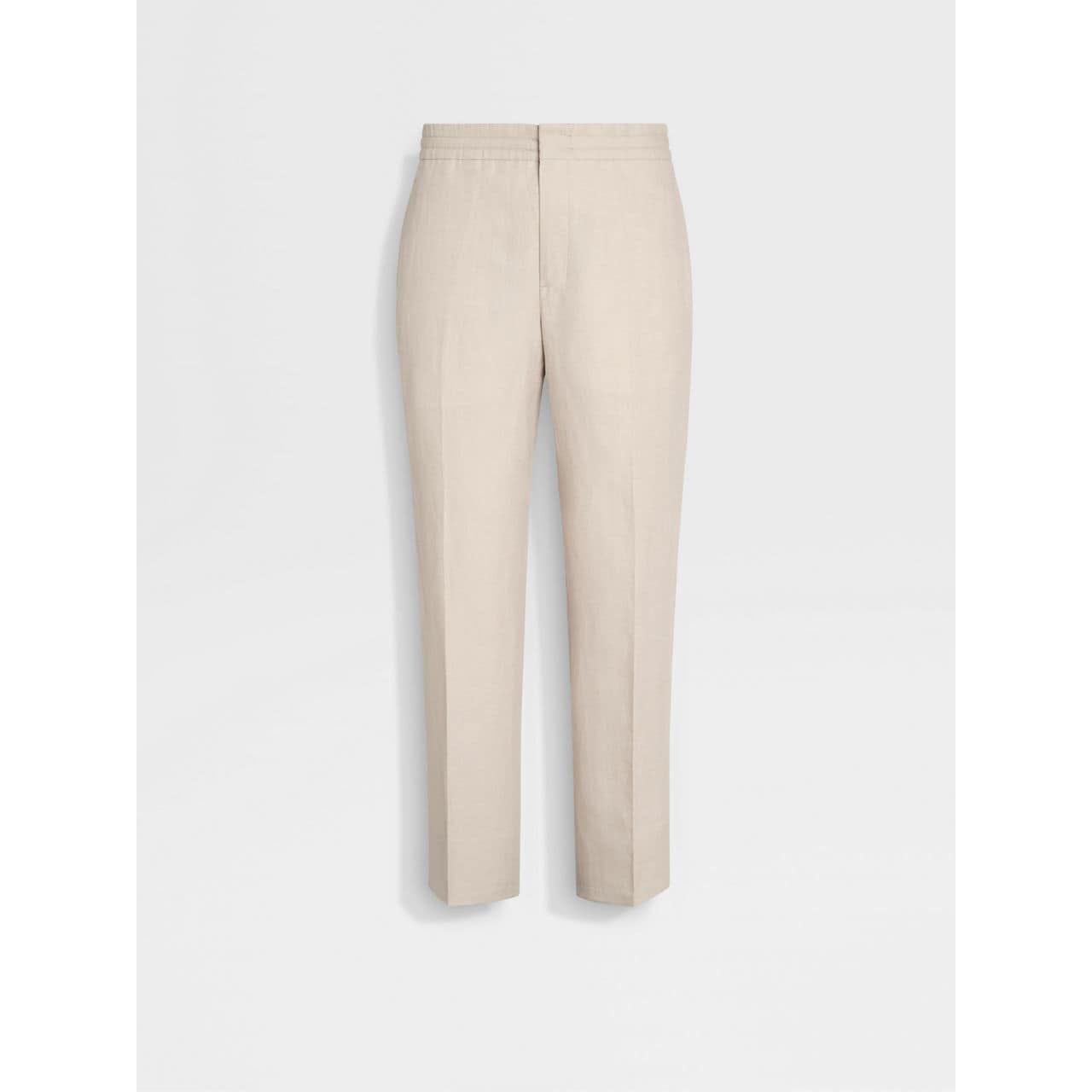 ZEGNA LIGHT BEIGE OASI LINO PANTS