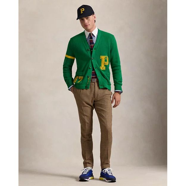 RALPH LAUREN Cotton Letterman Cardigan