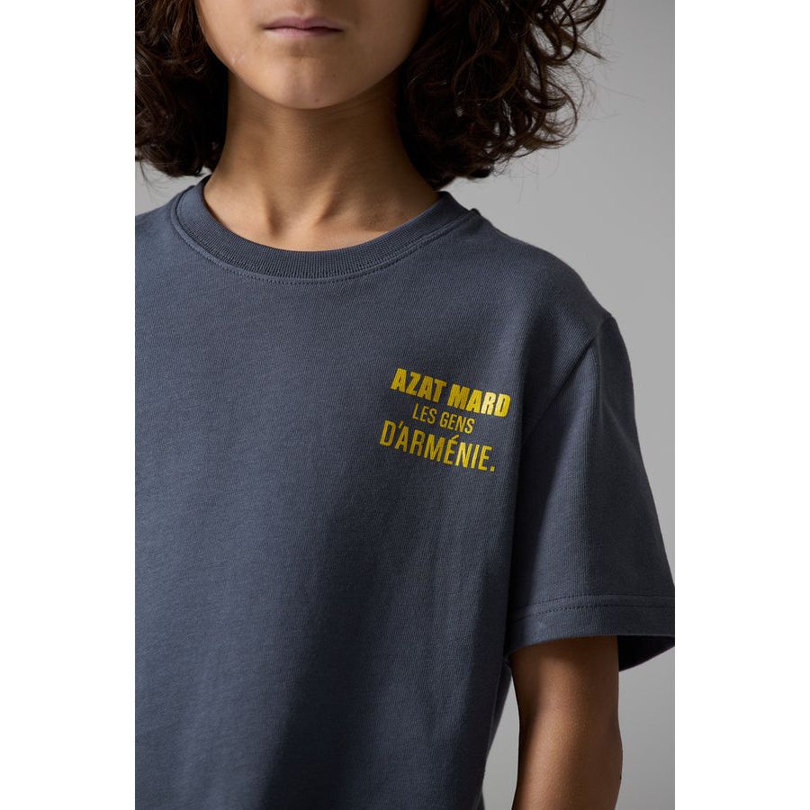 AZAT MARD LES GENS CHARCOAL/YELLOW KIDS T-SHIRT - Yooto