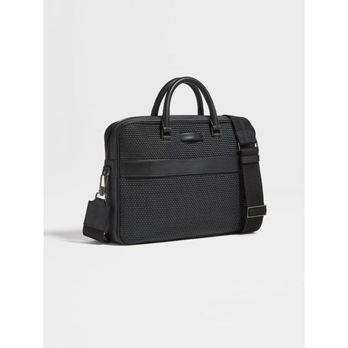 Load image into Gallery viewer, ZEGNA BLACK PELLETESSUTA™ LEATHER EDGY BUSINESS BAG
