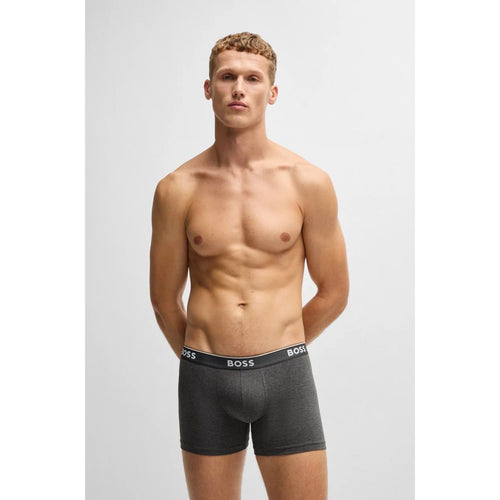 Load image into Gallery viewer, BOSS THREE-PACK OF STRETCH-COTTON BOXER BRIEFS WITH LOGOS
