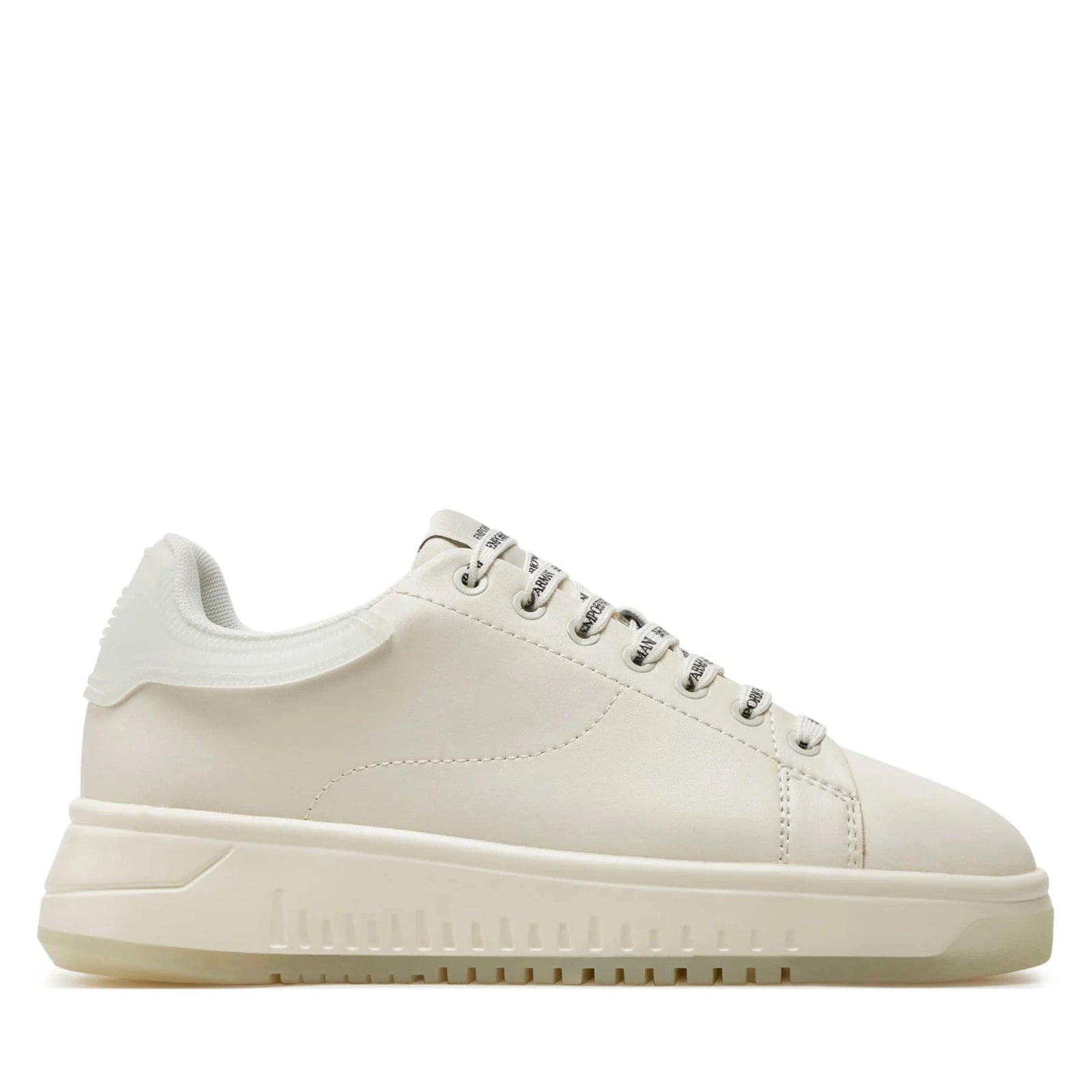 EMPORIO ARMANI LEATHER SNEAKERS WITH CONTRASTING RUBBER BACK - Yooto