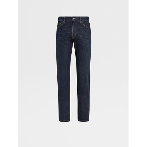 Load image into Gallery viewer, ZEGNA Dark Blue Stone-washed Cotton Roccia Jeans
