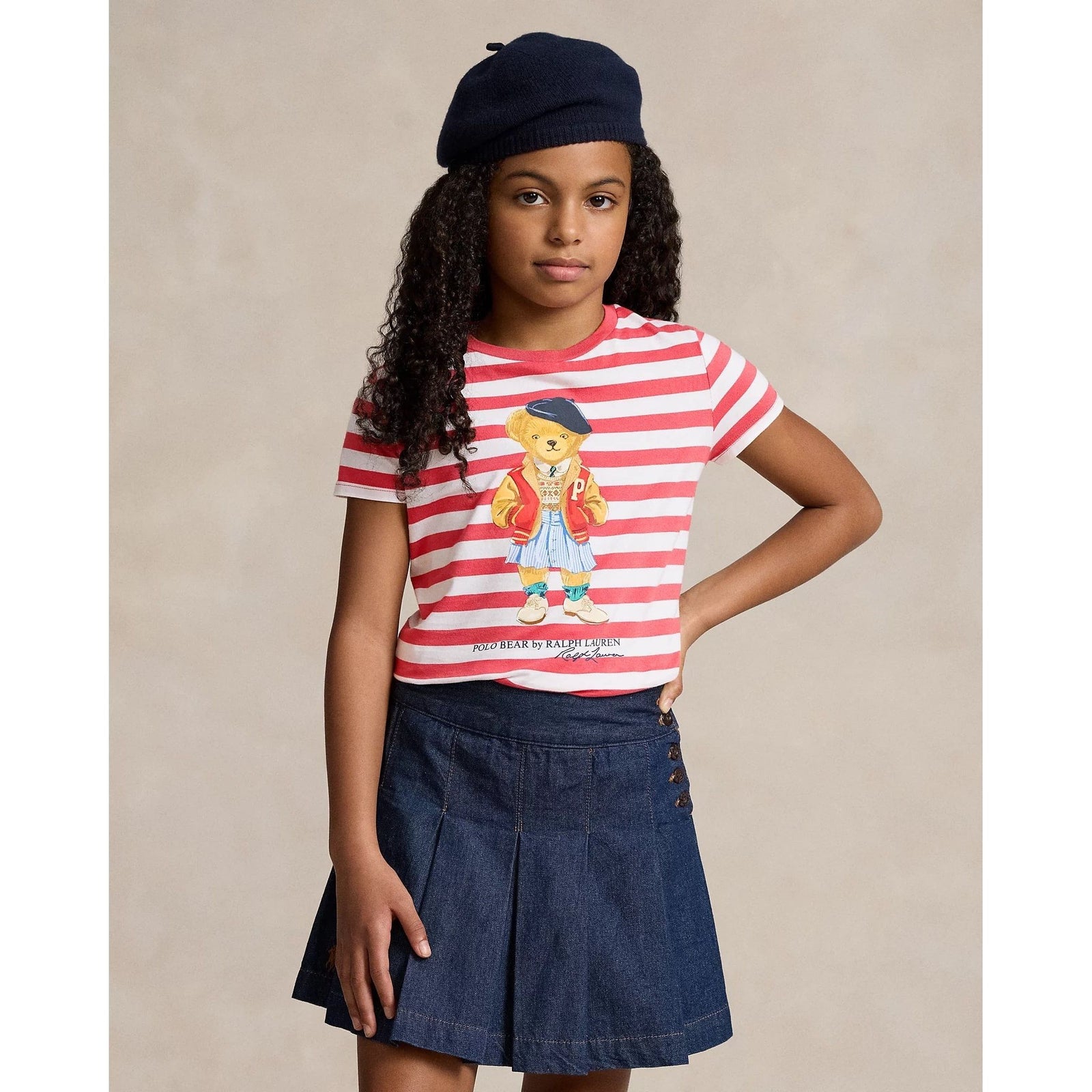 POLO RALPH LAUREN STRIPED POLO BEAR COTTON JERSEY TEE - Yooto