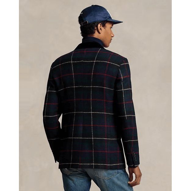 RALPH LAUREN Polo Tailored Plaid Wool Suit Jacket