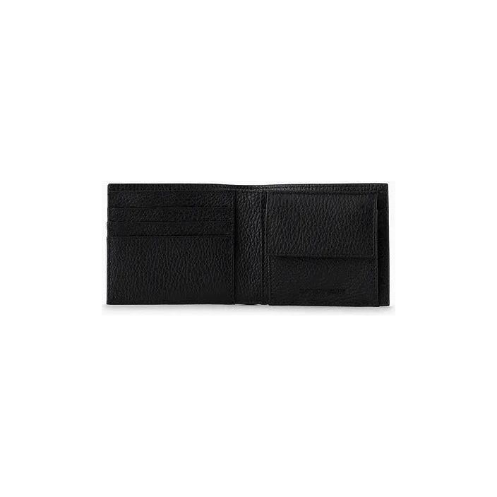 EMPORIO ARMANI TUMBLED LEATHER WALLET WITH COIN POCKET - Yooto