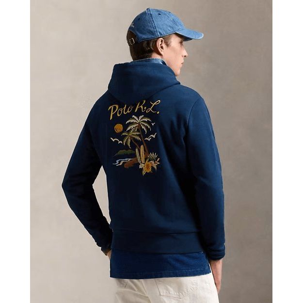 RALPH LAUREN Embroidered Loopback Fleece Hoodie