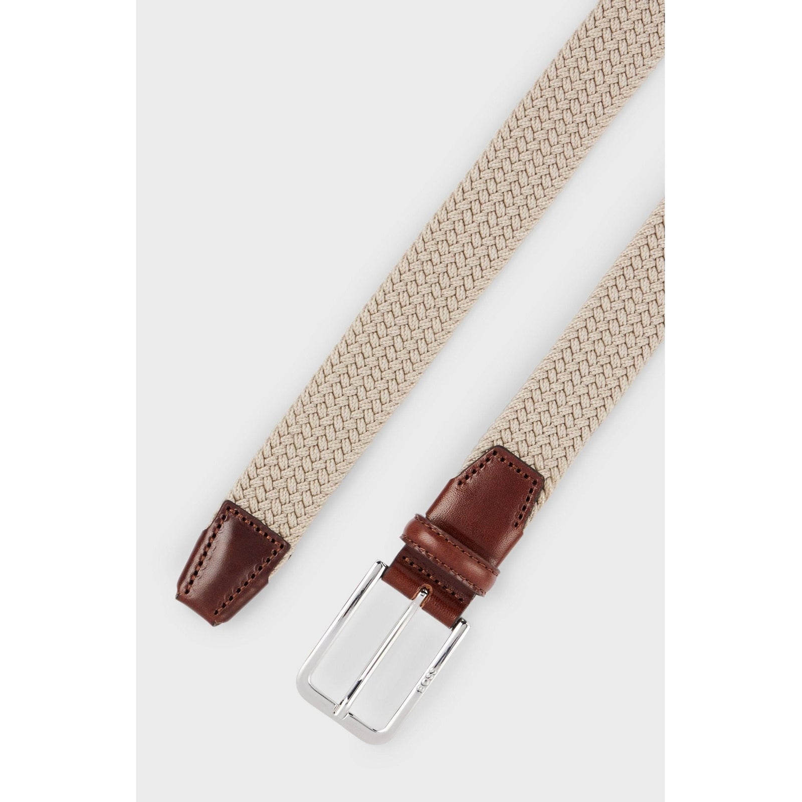 BOSS WOVEN BELT WITH LEATHER FACINGS