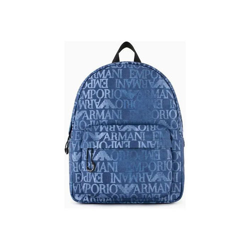 Load image into Gallery viewer, EMPORIO ARMANI KIDS BACKPACK IN TECHNICAL FABRIC WITH ALL-OVER GRAPHIC DESIGN LOGO PRINT
