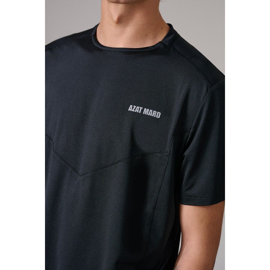 AZAT MARD BLACK/GREY MARL ACTIVEWEAR T-SHIRT - Yooto