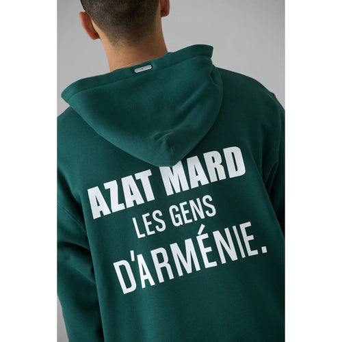 Load image into Gallery viewer, AZAT MARD LES GENS HEATHER GREY WITH BLUE HOODIE
