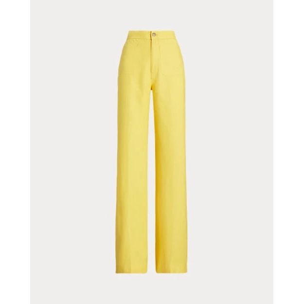 POLO RALPH LAUREN LINEN WIDE-LEG FLARE TROUSER - Yooto