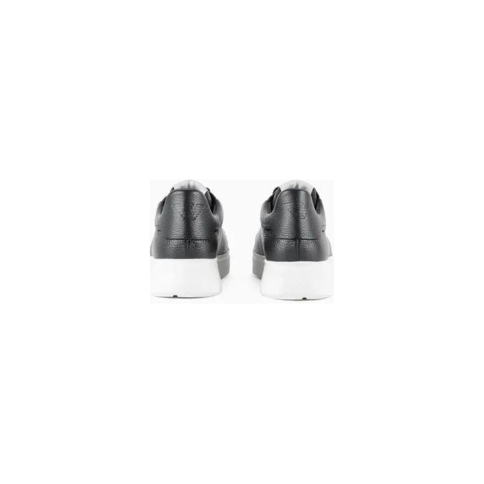 EMPORIO ARMANI TUMBLED LEATHER SNEAKERS