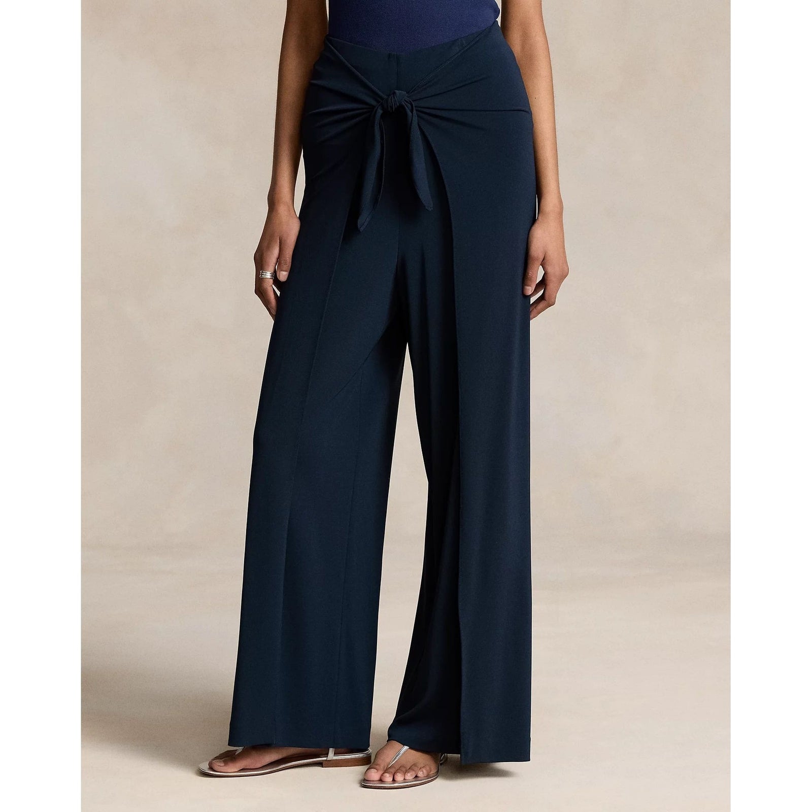 POLO RALPH LAUREN JERSEY WIDE-LEG WRAP TROUSER