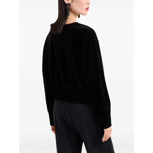 Load image into Gallery viewer, EMPORIO ARMANI buttoned-shoulder velvet effect jumper
