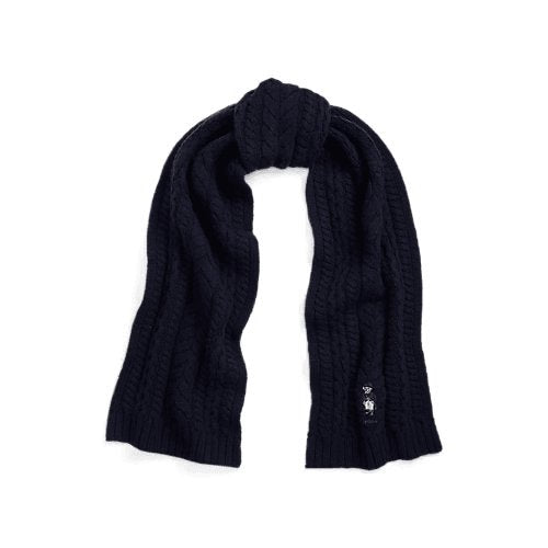 Load image into Gallery viewer, RALPH LAUREN Polo Bear Cable-Knit Wool-Blend Scarf
