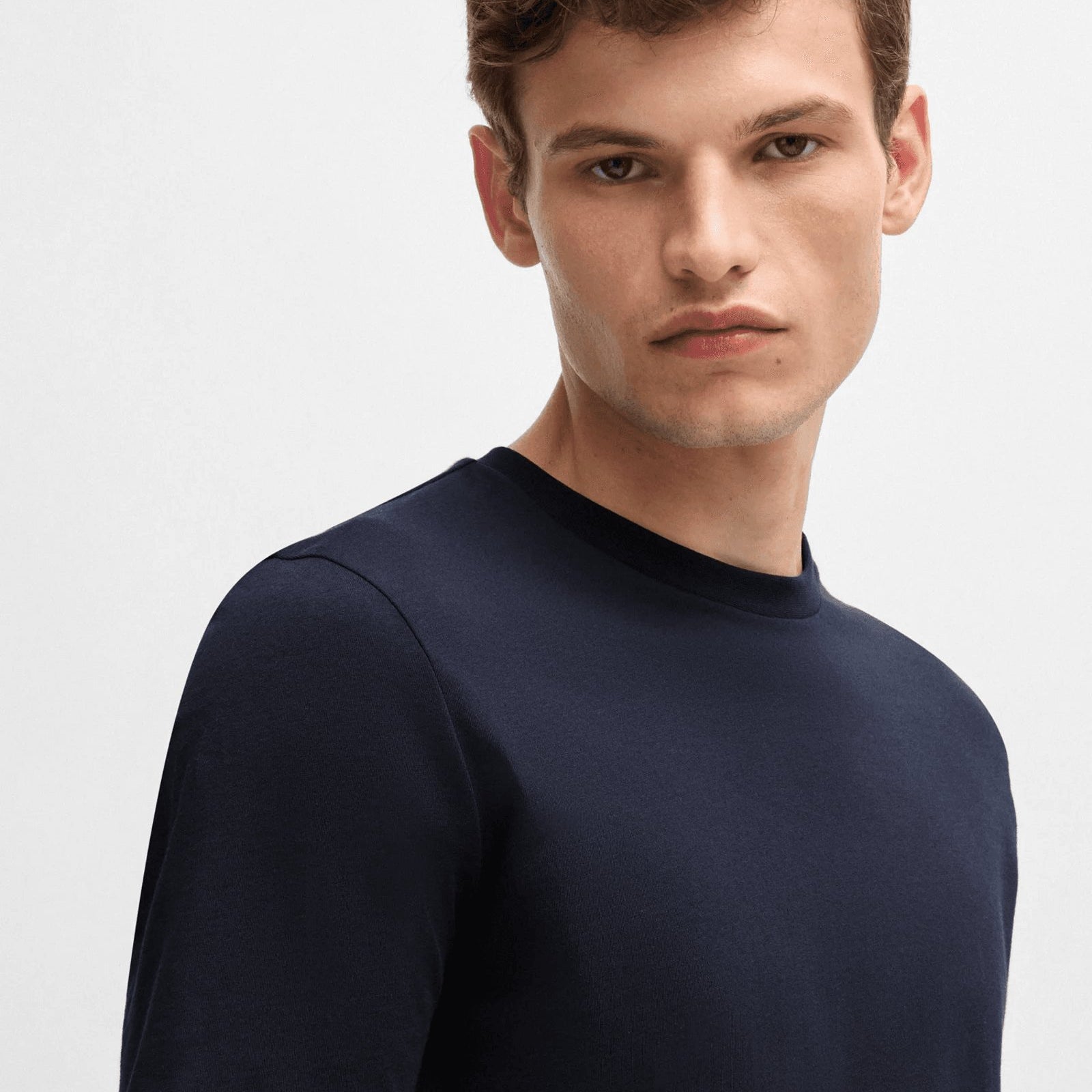 BOSS Cotton-jersey regular-fit T-shirt with ribbed collar