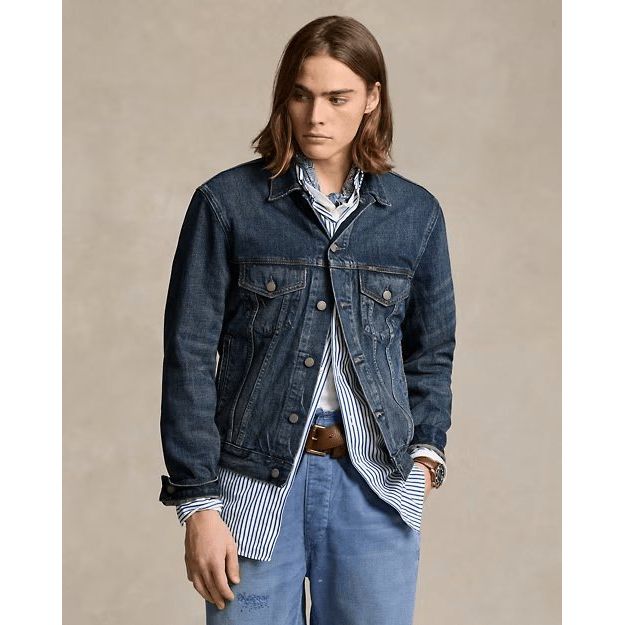 RALPH LAUREN Faded Denim Trucker Jacket