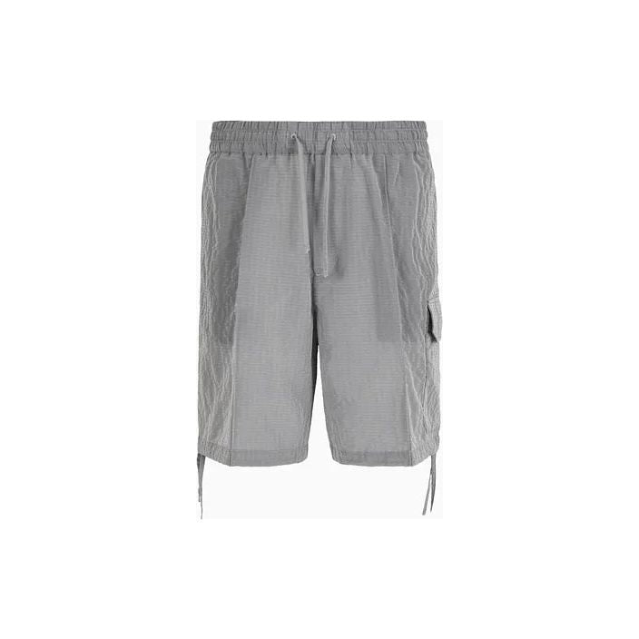 EMPORIO ARMANI BERMUDA SHORTS IN LIGHT NYLON SEERSUCKER WITH RIBS AND AN ELASTICATED WAIST