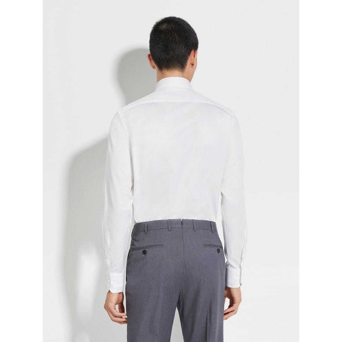 Load image into Gallery viewer, ZEGNA WHITE STRUCTURED MICRO-STRIPED TRECAPI COTTON SHIRT
