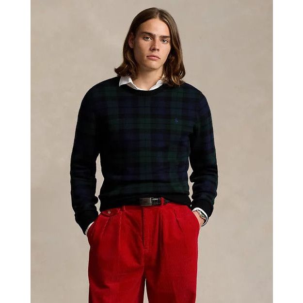 RALPH LAUREN Plaid Washable Wool Jumper