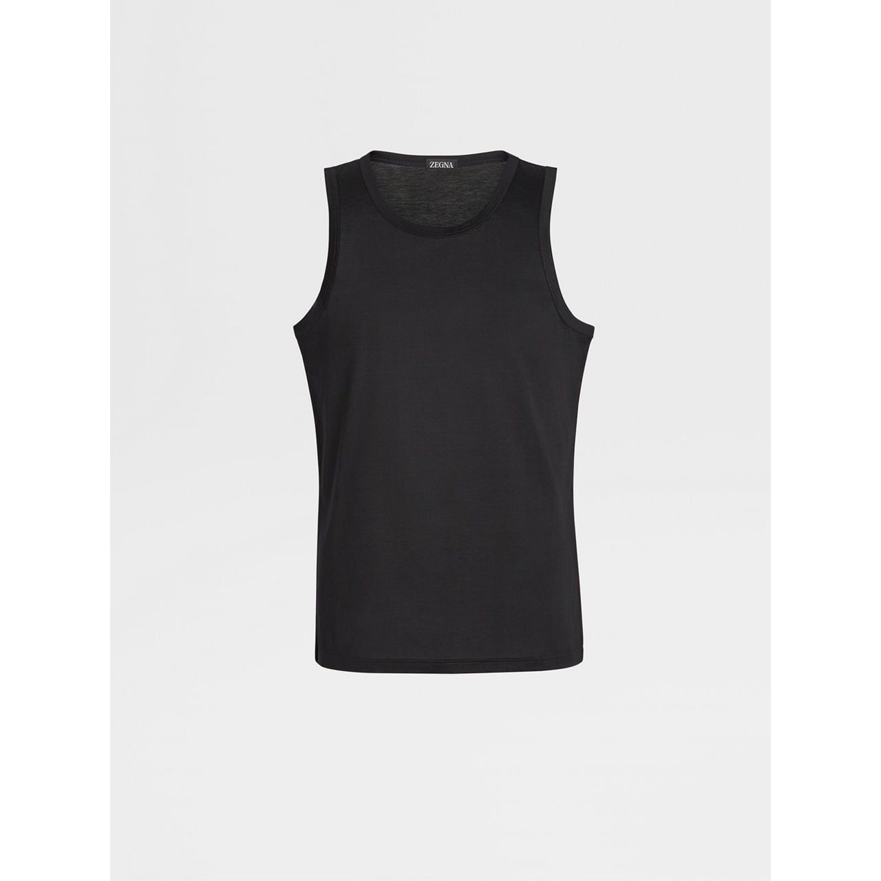 ZEGNA BLACK COTTON TANK TOP