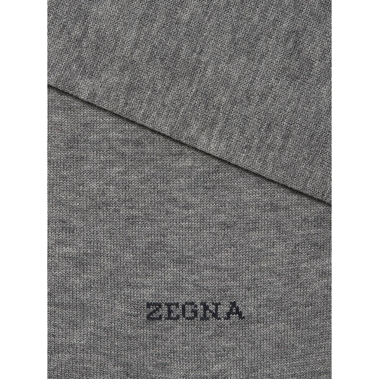 ZEGNA GREY COTTON BLEND SOCKS